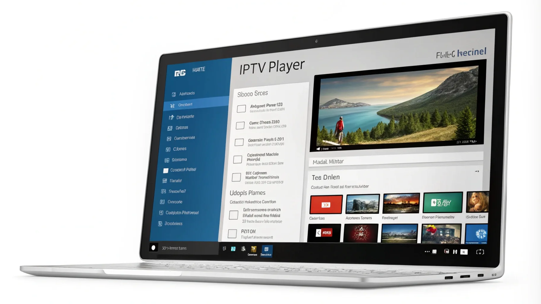 Screenshot of VLC Media Player showing an IPTV playlist on a Windows desktop.